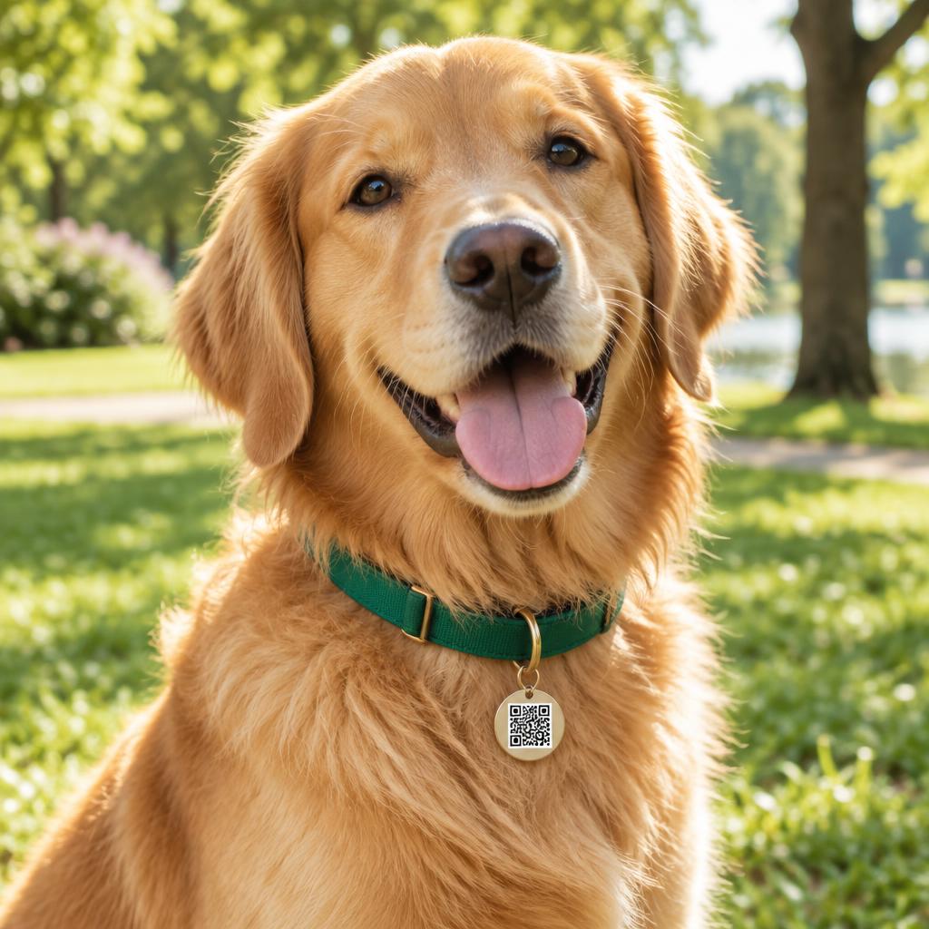 Cane con medaglietta QR